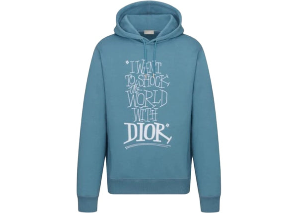 Dior And Shawn Oversized Hoodie Blue (Clothing)